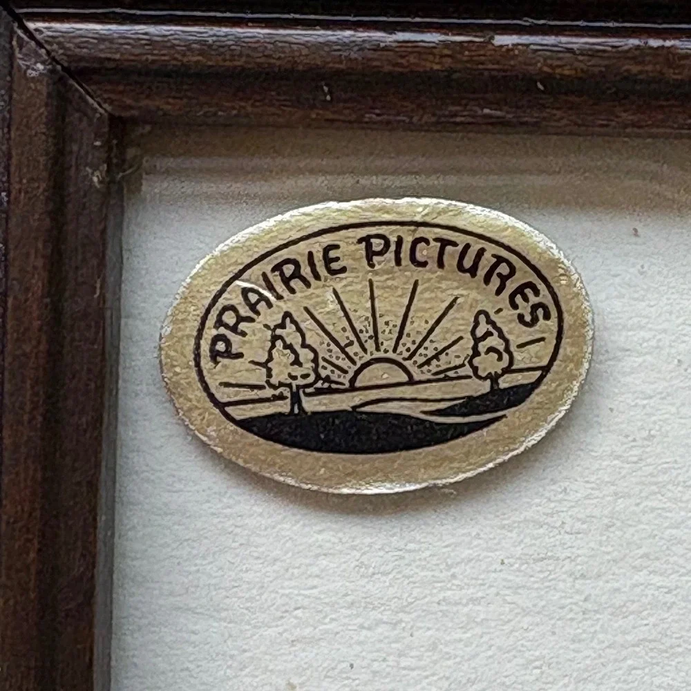 Vintage Ellen Kiefert Prairie Pictures Feather Art Floral Framed Set of 2 MCM